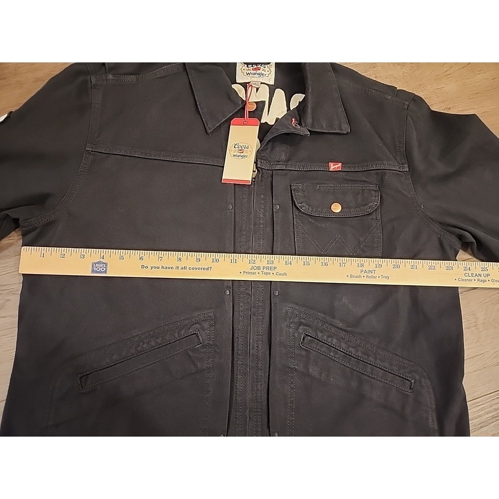 Wrangler Jeans Coors Banquet Mens L Black Denim Jacket Cowboy Buy It SHIPS FAST - Picture 7 of 7